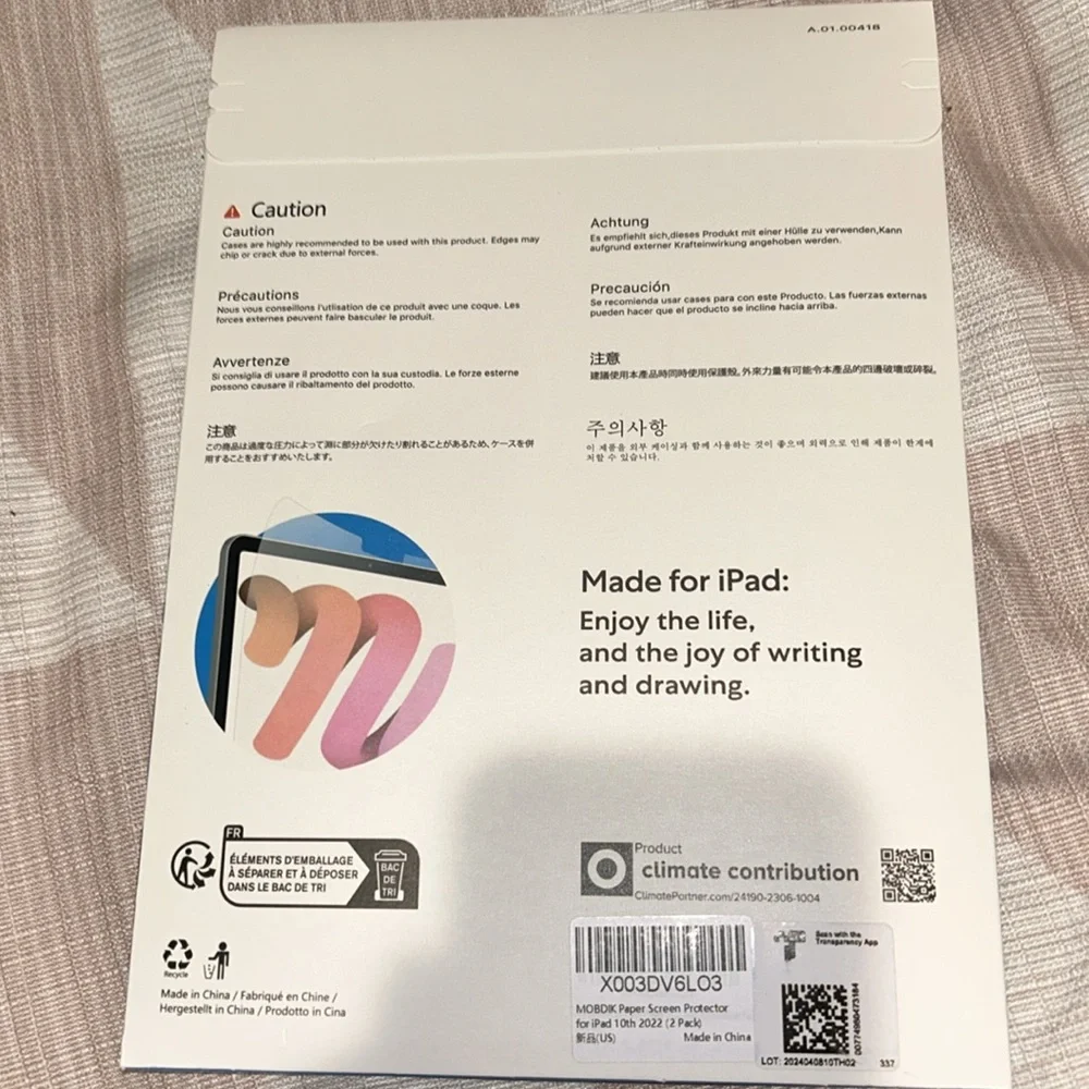 MOBDIK 2 Pack Paperfeel Screen Protector Compatible with iPad 10